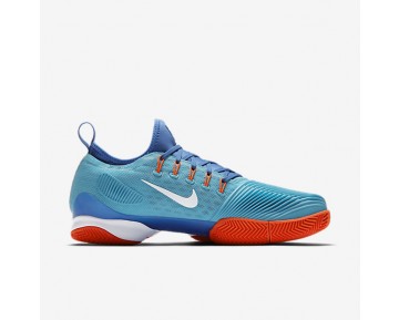 Chaussure Nike Court Air Zoom Ultra React Clay Pour Homme Tennis Bleu Polarisé/Bleu Moyen/Hyper Orange/Blanc_NO. 881091-400